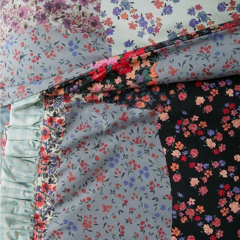 Floral Patchwork Ruffle Duvet Cover Only
